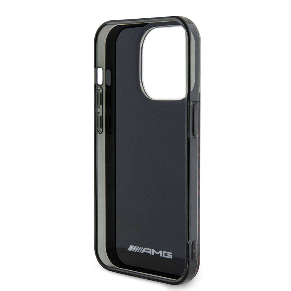iPhone 15 Pro Max Kılıf AMG Orjinal Lisanslı Çift Katmanlı Büyük Logolu Dörtgen Şerit Desenli Kapak