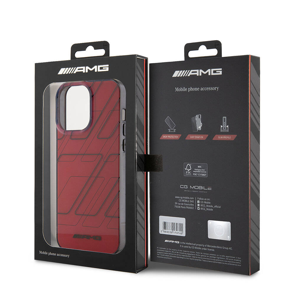 iPhone 15 Pro Max Kılıf AMG Orjinal Lisanslı Çift Katmanlı Dörtgen Desenli Kapak