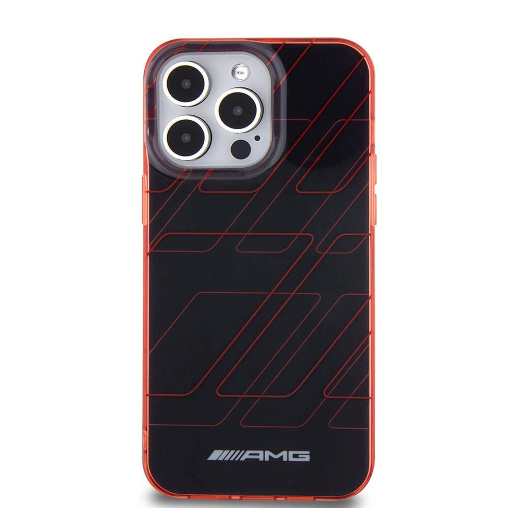 iPhone 15 Pro Max Kılıf AMG Orjinal Lisanslı Çift Katmanlı Dörtgen Desenli Kapak