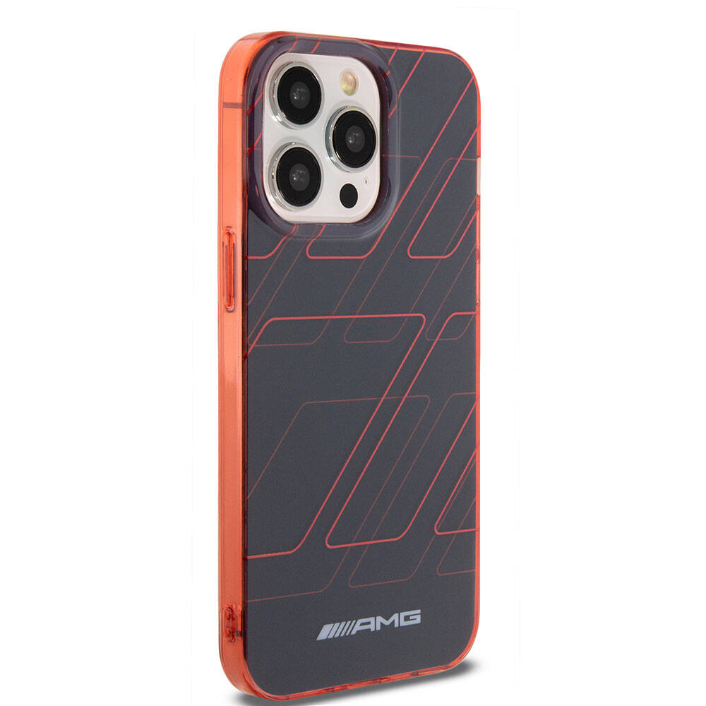 iPhone 15 Pro Max Kılıf AMG Orjinal Lisanslı Çift Katmanlı Dörtgen Desenli Kapak
