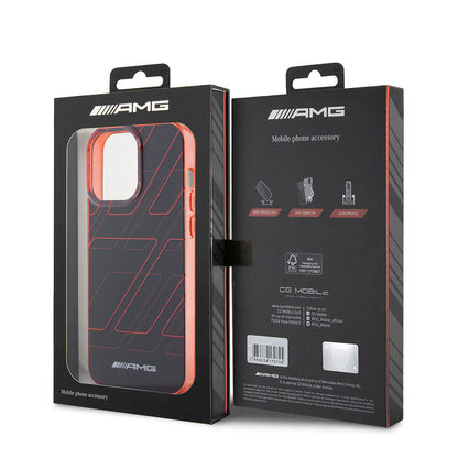 iPhone 15 Pro Max Kılıf AMG Orjinal Lisanslı Çift Katmanlı Dörtgen Desenli Kapak