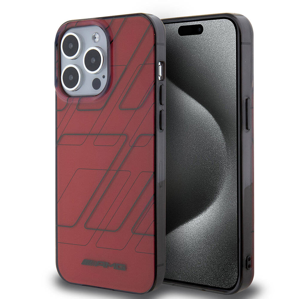 iPhone 15 Pro Max Kılıf AMG Orjinal Lisanslı Çift Katmanlı Dörtgen Desenli Kapak