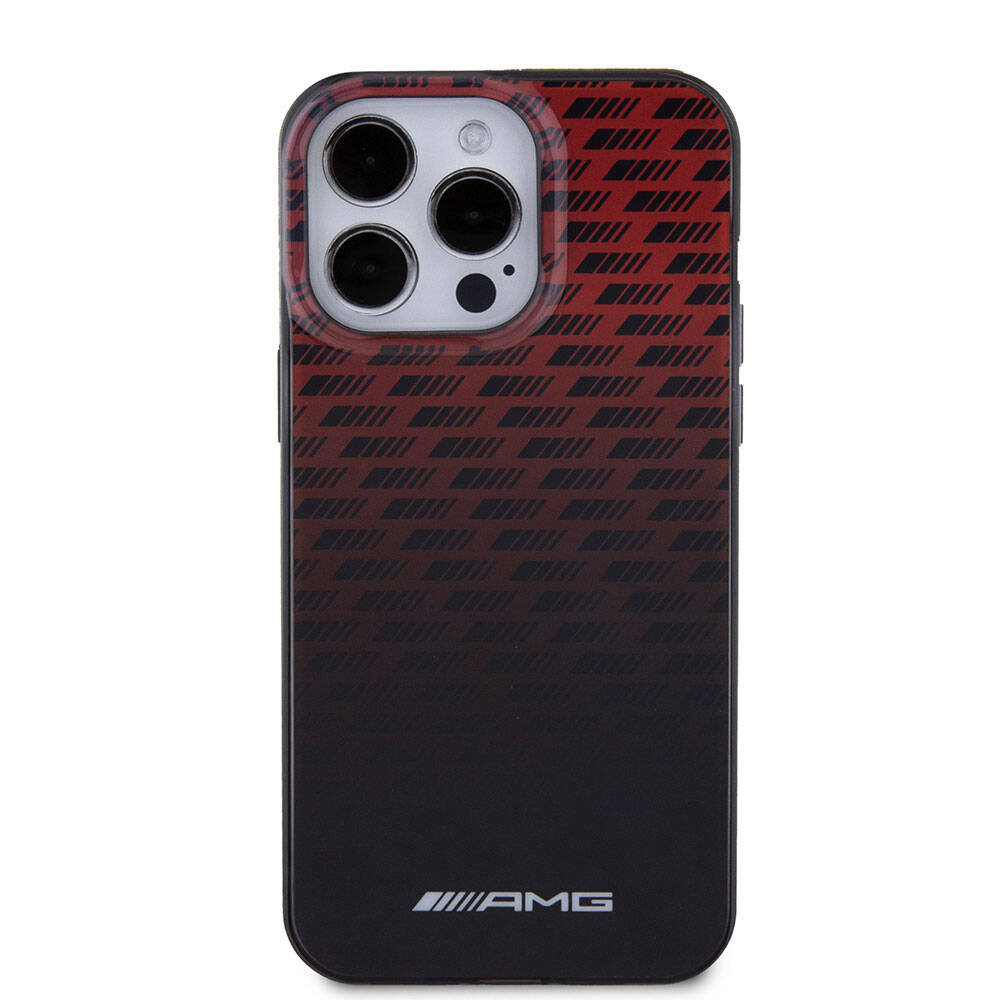 iPhone 15 Pro Max Kılıf AMG Orjinal Lisanslı Çift Katmanlı Küçük Logolu Dörtgen Şerit Desenli Kapak