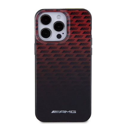 iPhone 15 Pro Max Kılıf AMG Orjinal Lisanslı Çift Katmanlı Küçük Logolu Dörtgen Şerit Desenli Kapak