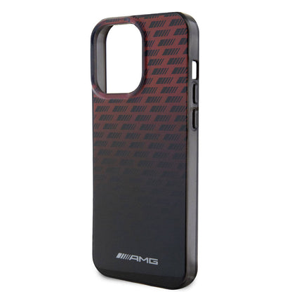 iPhone 15 Pro Max Kılıf AMG Orjinal Lisanslı Çift Katmanlı Küçük Logolu Dörtgen Şerit Desenli Kapak
