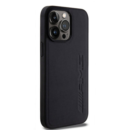 iPhone 15 Pro Max Kılıf AMG Orjinal Lisanslı M-safe Şarj Özellikli Deri Sıcak Damgalı Kapak