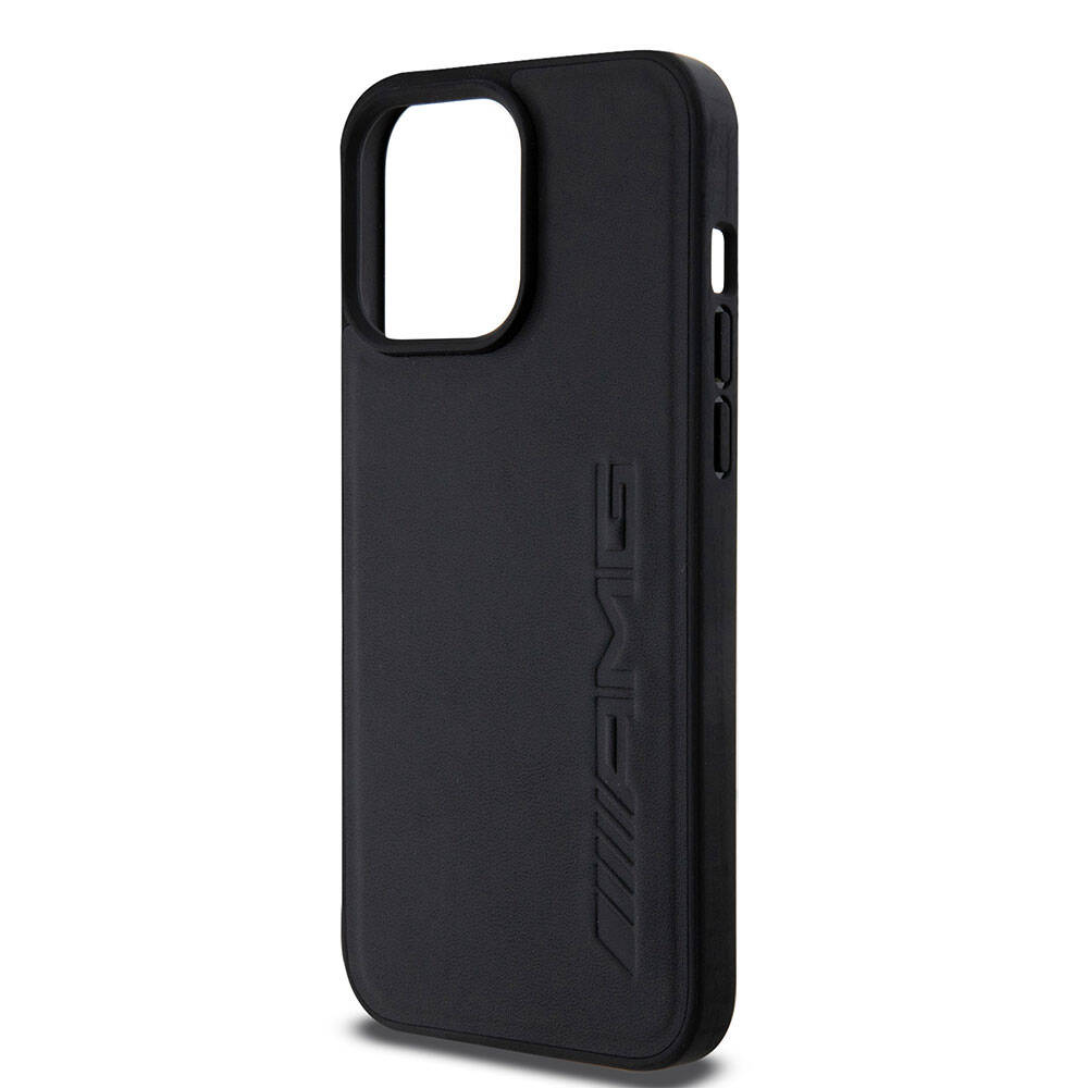 iPhone 15 Pro Max Kılıf AMG Orjinal Lisanslı M-safe Şarj Özellikli Deri Sıcak Damgalı Kapak