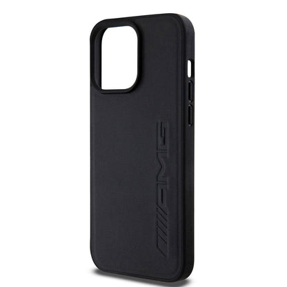 iPhone 15 Pro Max Kılıf AMG Orjinal Lisanslı M-safe Şarj Özellikli Deri Sıcak Damgalı Kapak