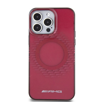 iPhone 15 Pro Max Kılıf AMG Orjinal Lisanslı M-safe Şarj Özellikli Eşkenar Dörtgen Desenli Transparan Kapak