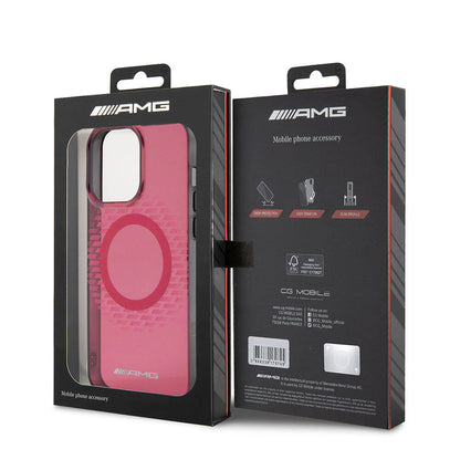 iPhone 15 Pro Max Kılıf AMG Orjinal Lisanslı M-safe Şarj Özellikli Eşkenar Dörtgen Desenli Transparan Kapak