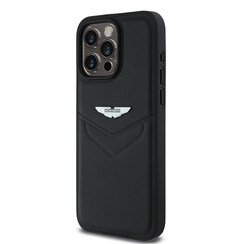 iPhone 15 Pro Max Kılıf Aston Martin Orjinal Lisanslı Victory Dizayn PU Deri Metal Logolu Kapak