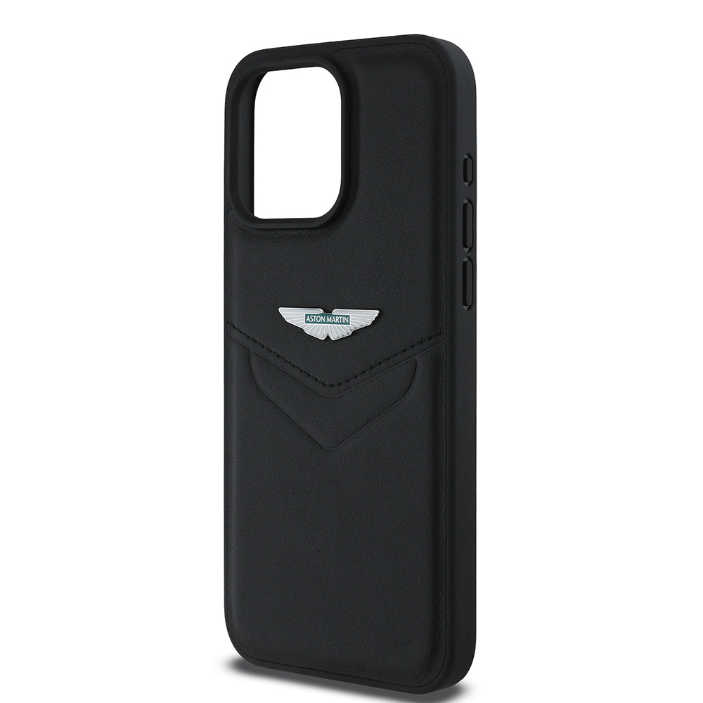 iPhone 15 Pro Max Kılıf Aston Martin Orjinal Lisanslı Victory Dizayn PU Deri Metal Logolu Kapak