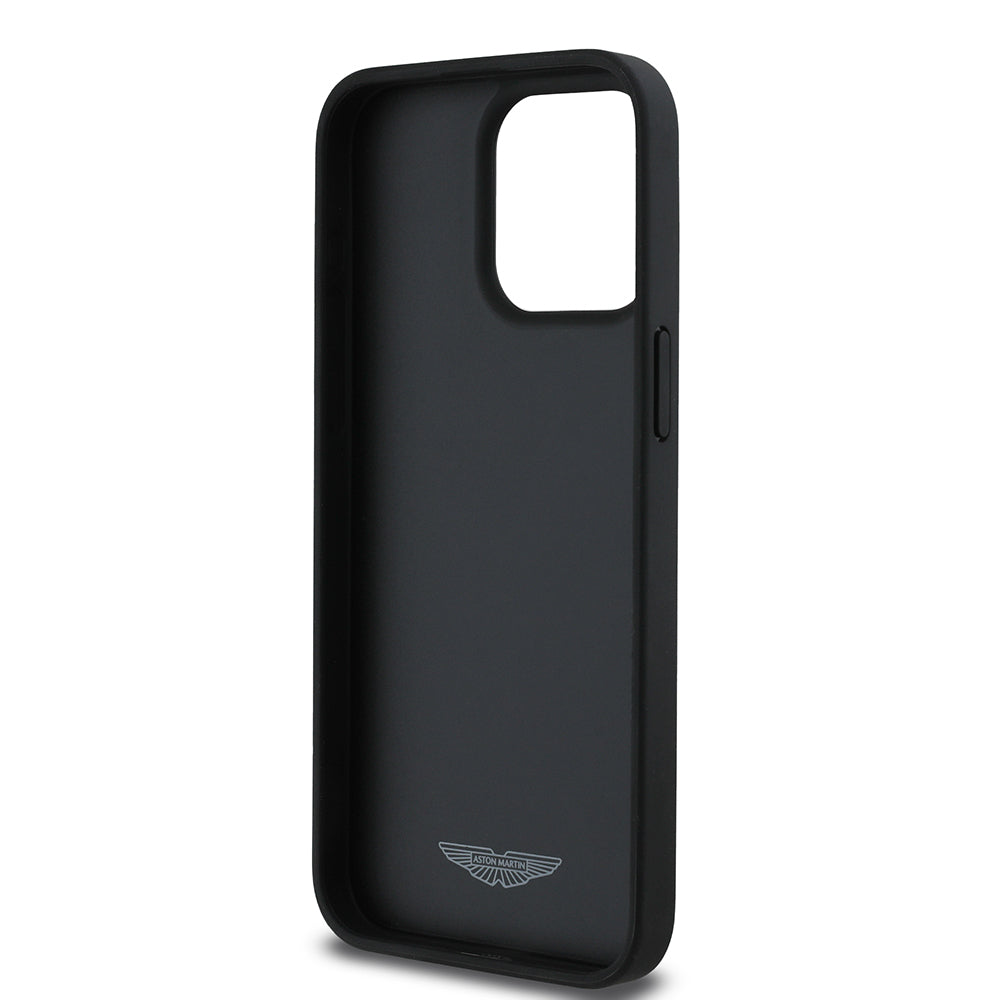 iPhone 15 Pro Max Kılıf Aston Martin Orjinal Lisanslı Victory Dizayn PU Deri Metal Logolu Kapak