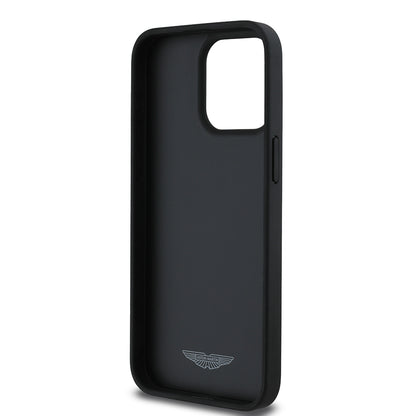 iPhone 15 Pro Max Kılıf Aston Martin Orjinal Lisanslı Victory Dizayn PU Deri Metal Logolu Kapak