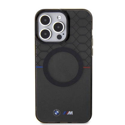 iPhone 15 Pro Max Kılıf BMW M-safe Şarj Özellikli Transparan M Dizayn Orjinal Lisanslı Kapak