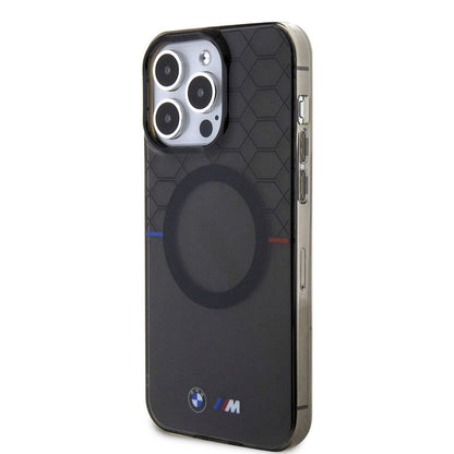 iPhone 15 Pro Max Kılıf BMW M-safe Şarj Özellikli Transparan M Dizayn Orjinal Lisanslı Kapak