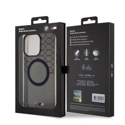 iPhone 15 Pro Max Kılıf BMW M-safe Şarj Özellikli Transparan M Dizayn Orjinal Lisanslı Kapak