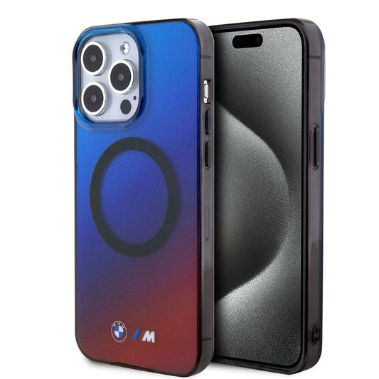 iPhone 15 Pro Max Kılıf BMW M-safe Şarj Özellikli Transparan Renk Geçişli Dizayn Orjinal Lisanslı Kapak