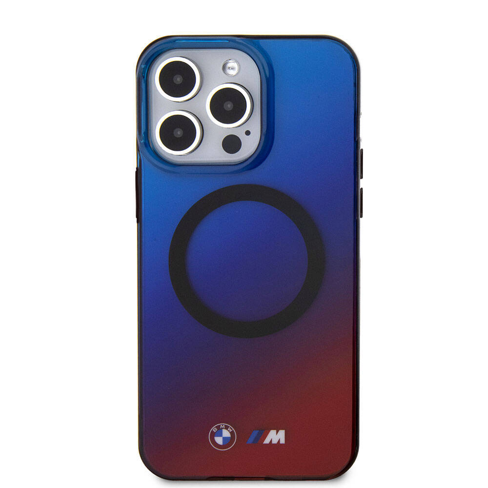 iPhone 15 Pro Max Kılıf BMW M-safe Şarj Özellikli Transparan Renk Geçişli Dizayn Orjinal Lisanslı Kapak