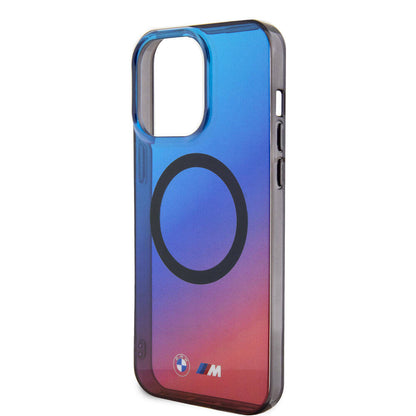 iPhone 15 Pro Max Kılıf BMW M-safe Şarj Özellikli Transparan Renk Geçişli Dizayn Orjinal Lisanslı Kapak
