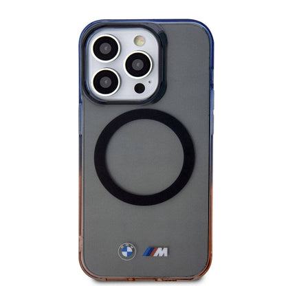 iPhone 15 Pro Max Kılıf BMW M-safe Şarj Özellikli Transparan Renkli Çerçeveli Orjinal Lisanslı Kapak