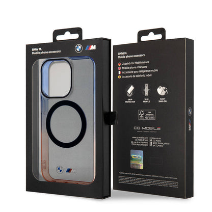 iPhone 15 Pro Max Kılıf BMW M-safe Şarj Özellikli Transparan Renkli Çerçeveli Orjinal Lisanslı Kapak