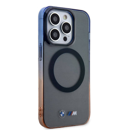 iPhone 15 Pro Max Kılıf BMW M-safe Şarj Özellikli Transparan Renkli Çerçeveli Orjinal Lisanslı Kapak