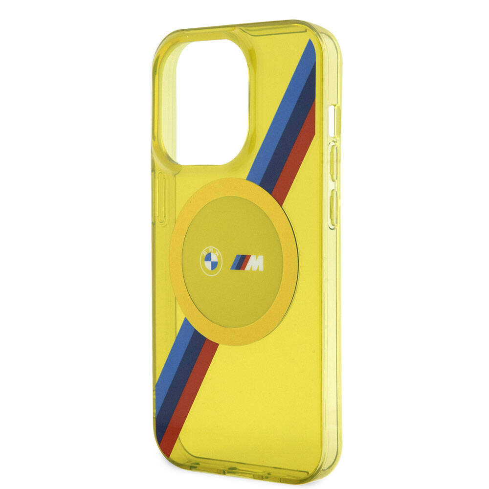 iPhone 15 Pro Max Kılıf BMW M-safe Şarj Özellikli Transparan Tricolor Stripes Orjinal Lisanslı Kapak