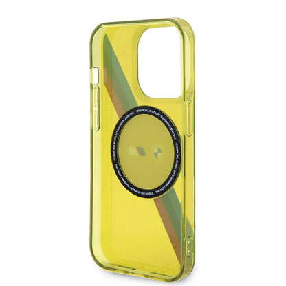 iPhone 15 Pro Max Kılıf BMW M-safe Şarj Özellikli Transparan Tricolor Stripes Orjinal Lisanslı Kapak