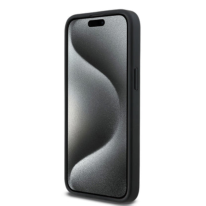 iPhone 15 Pro Max Kılıf BMW Orjinal Lisanslı Karbon Fiber Tasarımlı ve Metal Logolu PU Deri Kapak