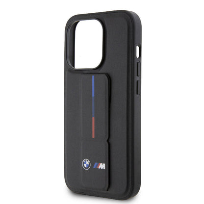 iPhone 15 Pro Max Kılıf BMW Orjinal Lisanslı M Şerit ve Logolu Standlı Kapak