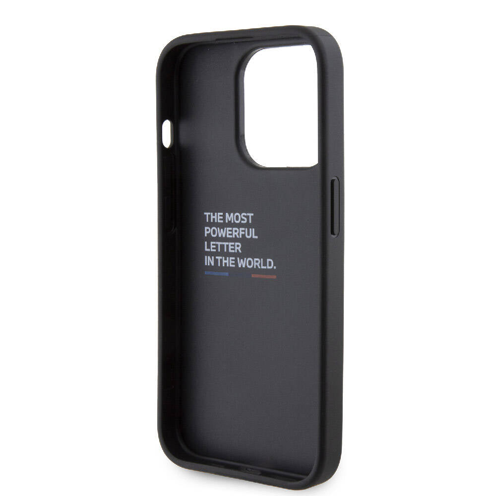 iPhone 15 Pro Max Kılıf BMW Orjinal Lisanslı M Şerit ve Logolu Standlı Kapak