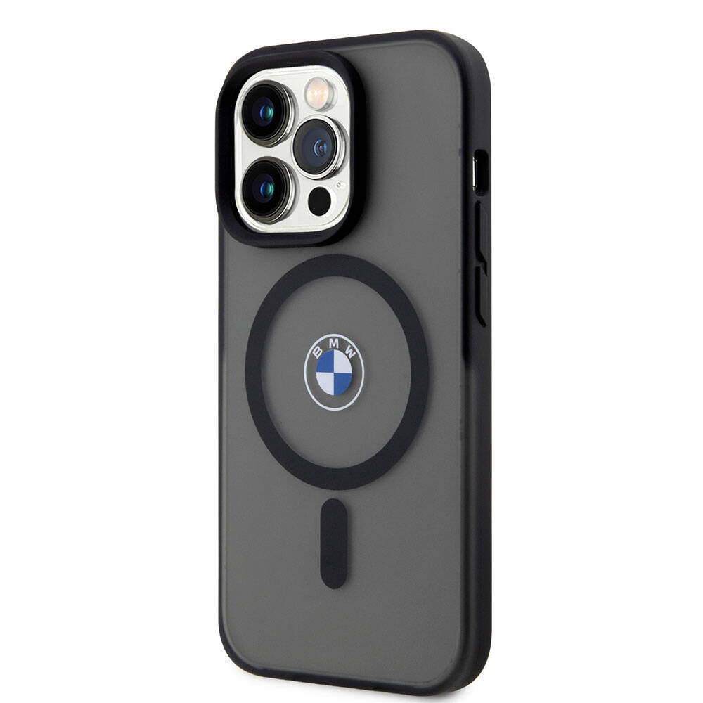 iPhone 15 Pro Max Kılıf BMW Orjinal Lisanslı M-safe Şarj Özellikli IML Baskı Logolu Buzlu Mat Kapak
