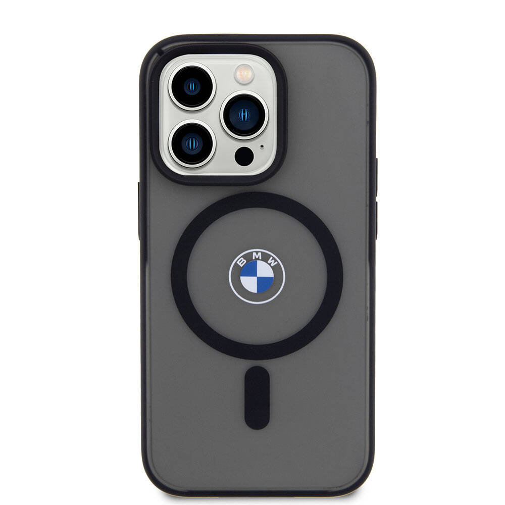 iPhone 15 Pro Max Kılıf BMW Orjinal Lisanslı M-safe Şarj Özellikli IML Baskı Logolu Buzlu Mat Kapak