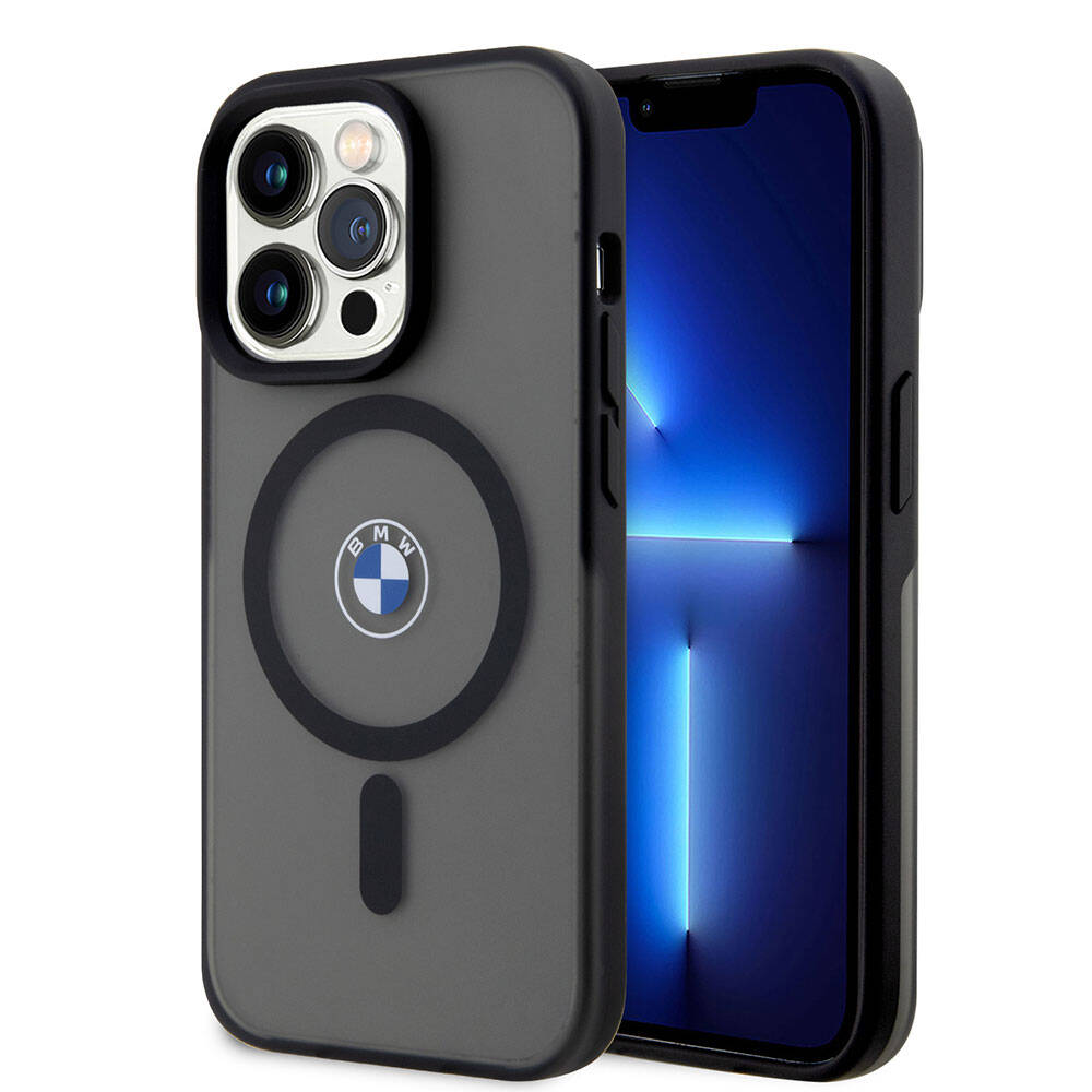 iPhone 15 Pro Max Kılıf BMW Orjinal Lisanslı M-safe Şarj Özellikli IML Baskı Logolu Buzlu Mat Kapak