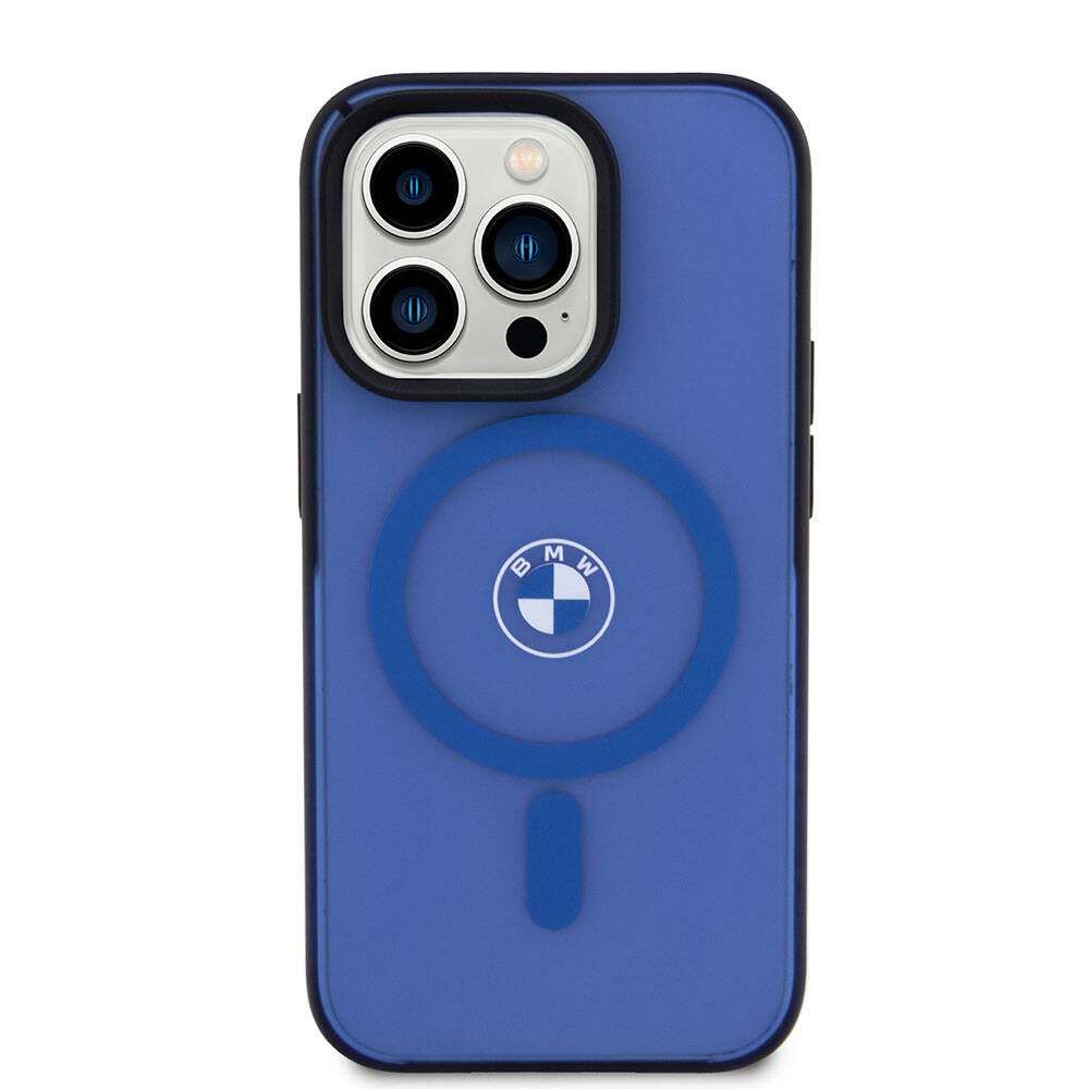 iPhone 15 Pro Max Kılıf BMW Orjinal Lisanslı M-safe Şarj Özellikli IML Baskı Logolu Buzlu Mat Kapak