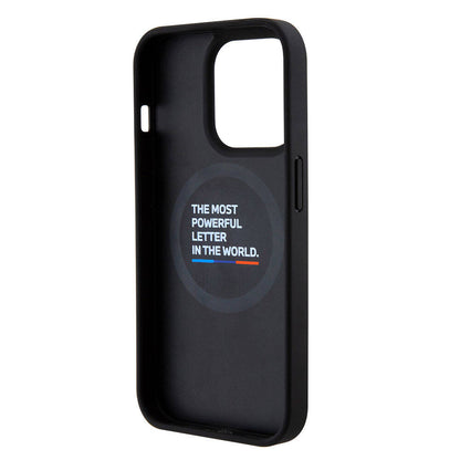iPhone 15 Pro Max Kılıf BMW Orjinal Lisanslı M-safe Şarj Özellikli M Logolu PU Karbon Kapak