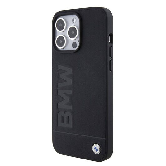 iPhone 15 Pro Max Kılıf BMW Orjinal Lisanslı M-safe Şarj Özellikli Sıcak Damga Logolu Deri Kapak