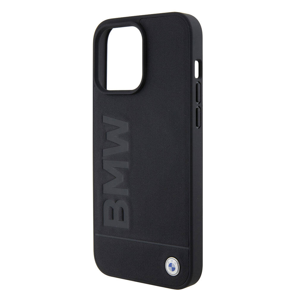 iPhone 15 Pro Max Kılıf BMW Orjinal Lisanslı M-safe Şarj Özellikli Sıcak Damga Logolu Deri Kapak