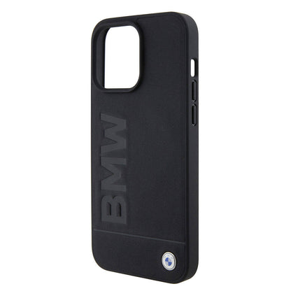 iPhone 15 Pro Max Kılıf BMW Orjinal Lisanslı M-safe Şarj Özellikli Sıcak Damga Logolu Deri Kapak
