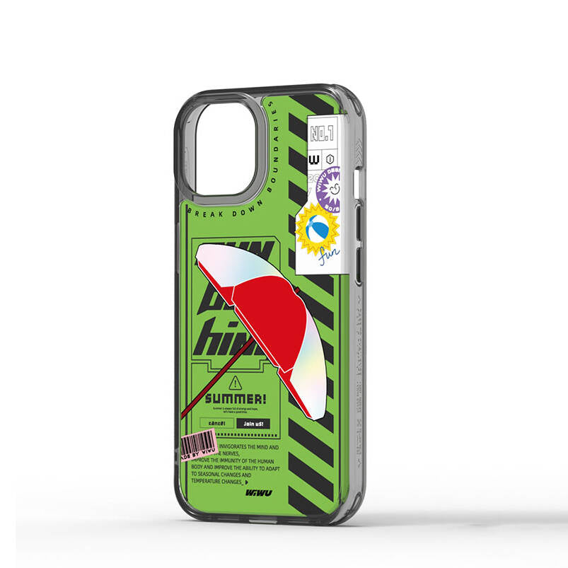 iPhone 15 Pro Max Kılıf Çift Katman Desenli Wiwu Summer Serisi Kapak