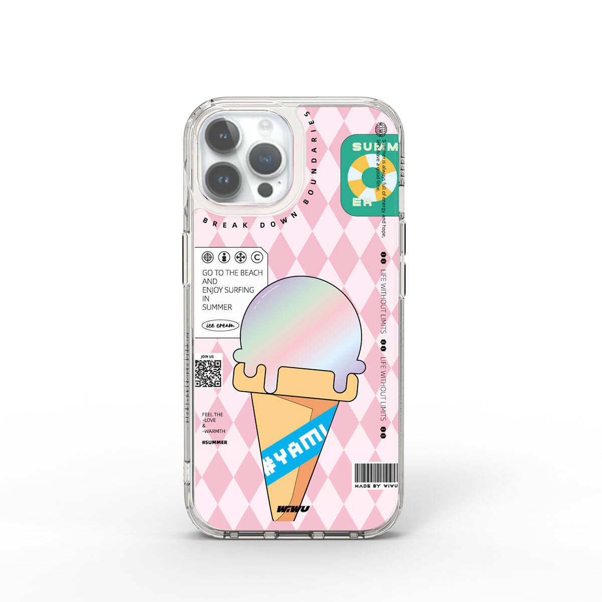 iPhone 15 Pro Max Kılıf Çift Katman Desenli Wiwu Summer Serisi Kapak