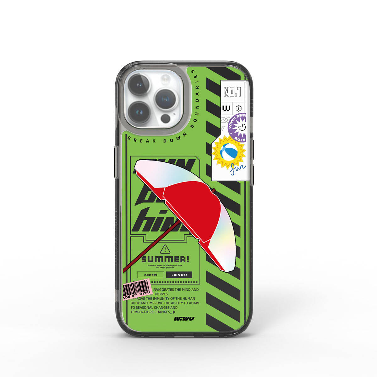 iPhone 15 Pro Max Kılıf Çift Katman Desenli Wiwu Summer Serisi Kapak