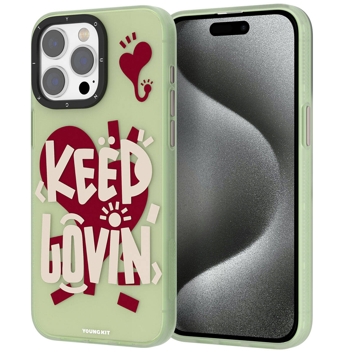 iPhone 15 Pro Max Kılıf Desenli Youngkit Happy Hearth Serisi Kapak