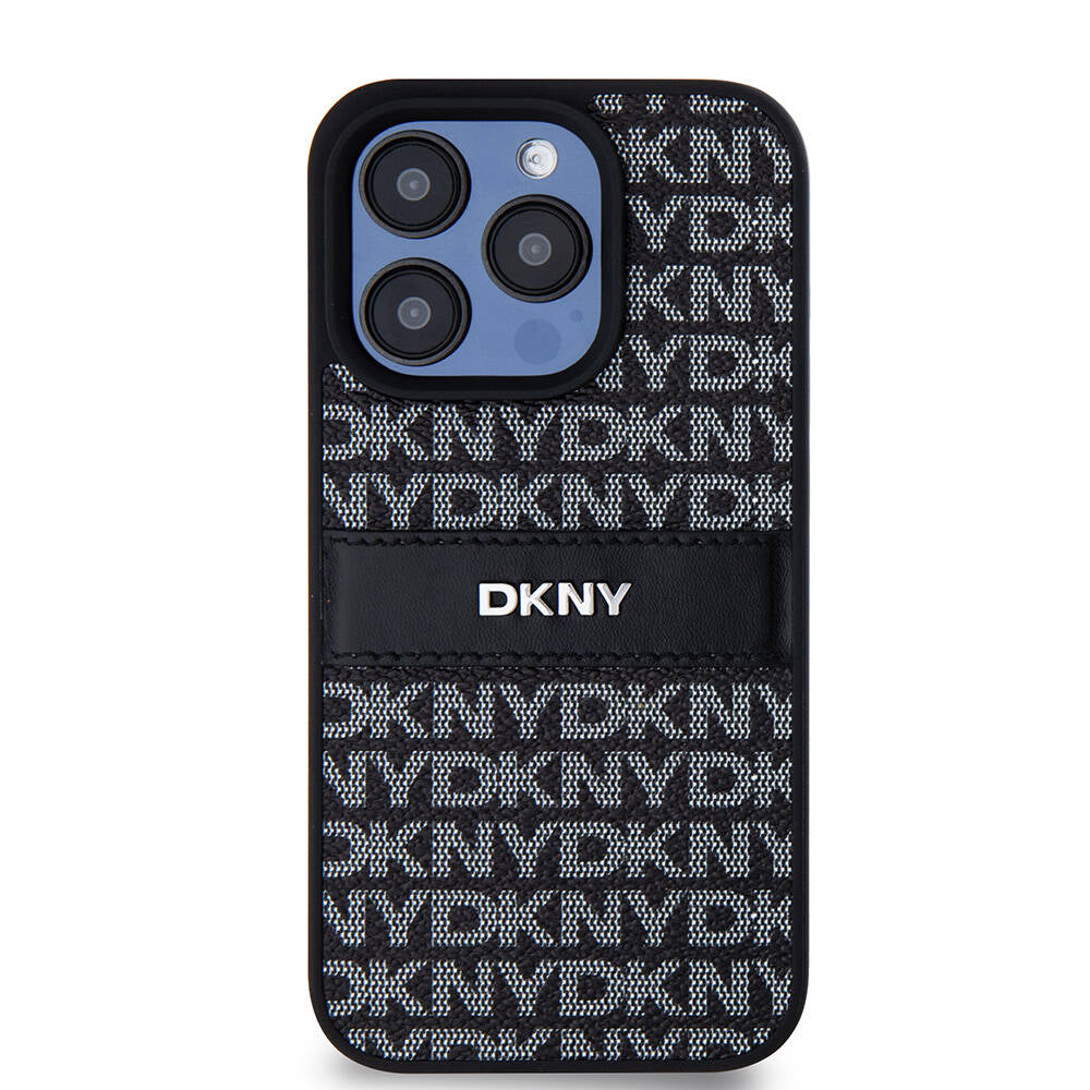 iPhone 15 Pro Max Kılıf DKNY Orjinal Lisanslı 3D Yazılı Repeat Texture Pattern Kapak