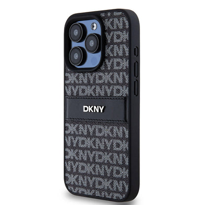 iPhone 15 Pro Max Kılıf DKNY Orjinal Lisanslı 3D Yazılı Repeat Texture Pattern Kapak