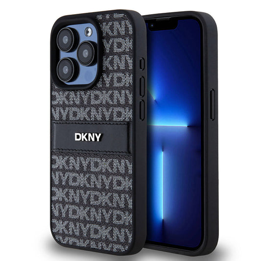 iPhone 15 Pro Max Kılıf DKNY Orjinal Lisanslı 3D Yazılı Repeat Texture Pattern Kapak