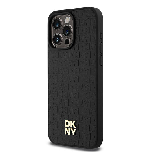 iPhone 15 Pro Max Kılıf DKNY Orjinal Lisanslı M-safe Şarj Özellikli 3D Yazılı Repeat Pattern Kapak