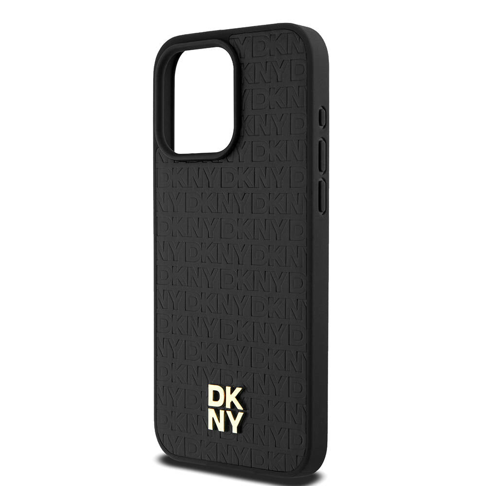 iPhone 15 Pro Max Kılıf DKNY Orjinal Lisanslı M-safe Şarj Özellikli 3D Yazılı Repeat Pattern Kapak