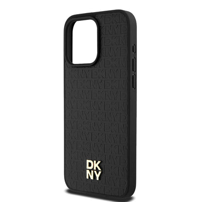 iPhone 15 Pro Max Kılıf DKNY Orjinal Lisanslı M-safe Şarj Özellikli 3D Yazılı Repeat Pattern Kapak